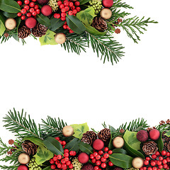 Image showing Abstract Christmas Floral Border