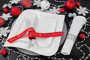 Image showing Beautiful Christmas Table Setting