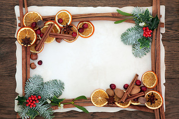 Image showing Christmas Fruit Spice and Floral Border