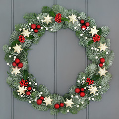 Image showing Christmas Wreath Welcome  