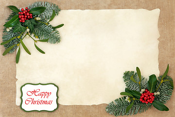 Image showing Happy Christmas Floral Border