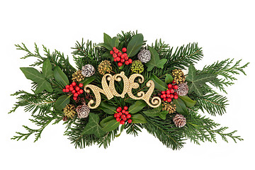 Image showing Gold Noel Floral Decoration