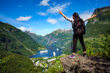 Image showing Geiranger fjord, Norway.