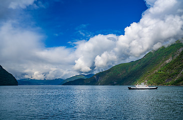 Image showing Ferries\' cross. Beautiful Nature Norway.