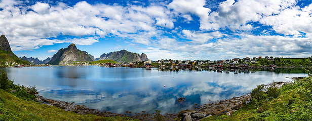 Image showing Panorama Lofoten archipelago islands