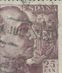 Image showing SPAIN - CIRCA 1949: Stamp printed in Spain showing a portrait of General Francisco Franco 1892-1975 , series \