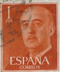 Image showing SPAIN - CIRCA 1949: Stamp printed in Spain showing a portrait of General Francisco Franco 1892-1975 , series \