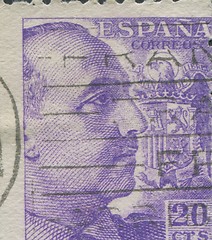 Image showing SPAIN - CIRCA 1949: Stamp printed in Spain showing a portrait of General Francisco Franco 1892-1975 , series \