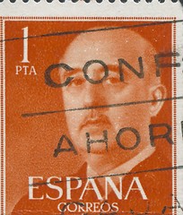 Image showing SPAIN - CIRCA 1949: Stamp printed in Spain showing a portrait of General Francisco Franco 1892-1975 , series \