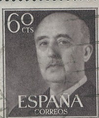 Image showing SPAIN - CIRCA 1949: Stamp printed in Spain showing a portrait of General Francisco Franco 1892-1975 , series \