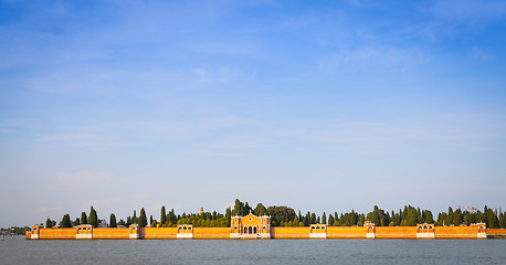 Image showing Venice Cemetery of San Michele from the waterfront