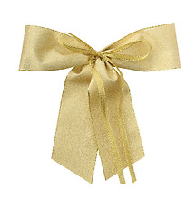 Image showing Golden giftbow with path