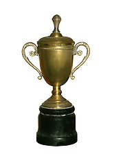 Image showing Vintage gold cup with path