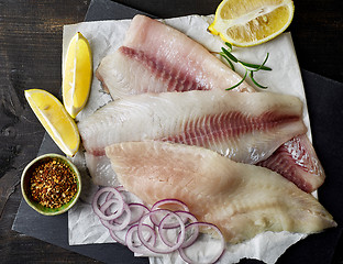 Image showing fresh raw fish fillets