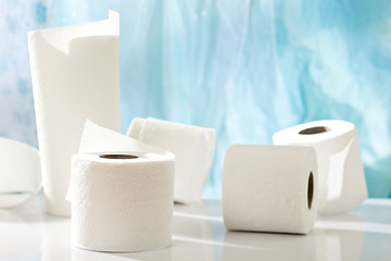 Image showing paper rolls on white table