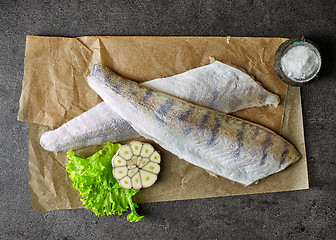 Image showing fresh raw fish fillets