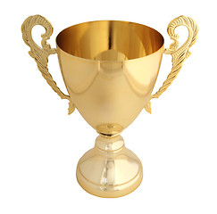 Image showing Golden trophy isolated with path