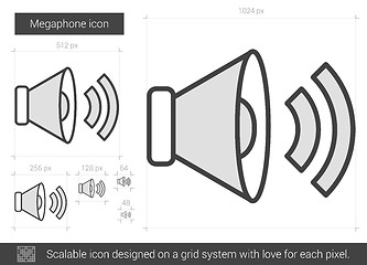 Image showing Megaphone line icon.