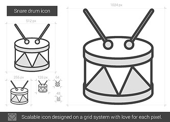 Image showing Snare drum line icon.