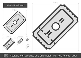 Image showing Movie ticket line icon.