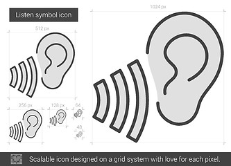 Image showing Listen symbol line icon.