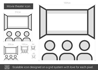 Image showing Movie theater line icon.