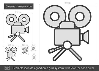 Image showing Cinema camera line icon.