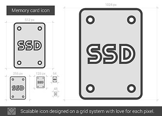 Image showing Memory card line icon.