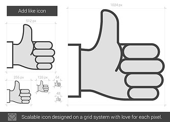 Image showing Add like line icon.