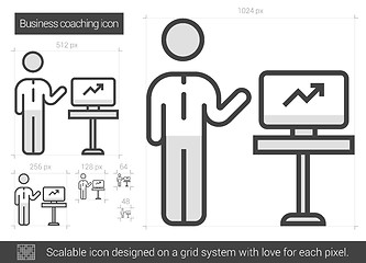 Image showing Business coaching line icon.