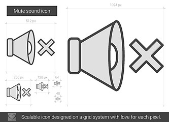 Image showing Mute sound line icon.