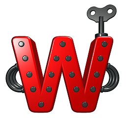 Image showing letter w with decorative pieces - 3d rendering