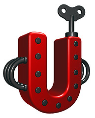 Image showing letter u with decorative pieces - 3d rendering