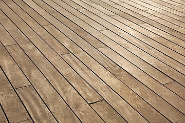 Image showing Wood deck lumber