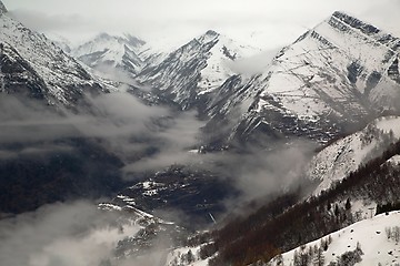 Image showing Mountains cloudy landscape