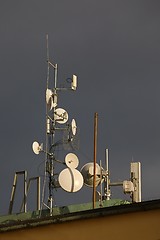 Image showing Transmitters on a roof