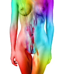 Image showing multi colored body isolated