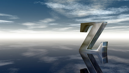 Image showing metal uppercase letter z under cloudy sky - 3d rendering
