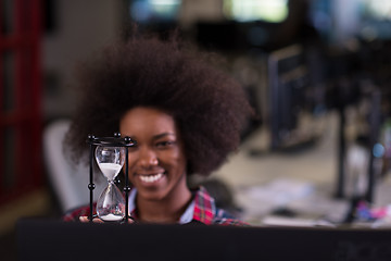 Image showing portrait of a young successful African-American woman in modern 