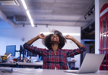 Image showing portrait of a young successful African-American woman in modern 