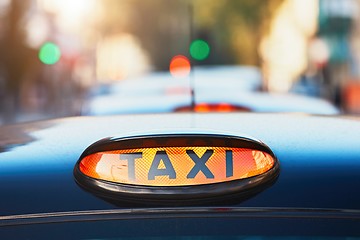 Image showing Taxi cars on the street