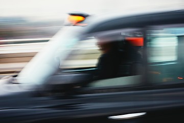 Image showing Taxi car in motion