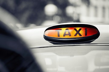 Image showing Taxi cars on the street