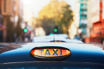 Image showing Taxi cars on the street