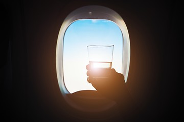 Image showing Drink during the flight