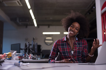 Image showing portrait of a young successful African-American woman in modern 