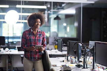 Image showing portrait of a young successful African-American woman in modern 