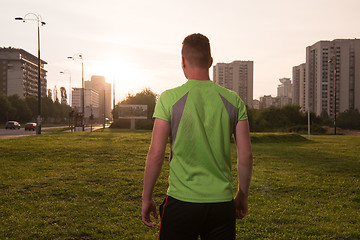 Image showing portrait of a young man on jogging