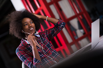 Image showing portrait of a young successful African-American woman in modern 