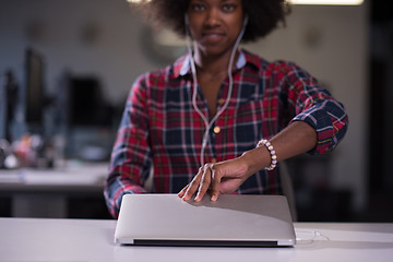 Image showing portrait of a young successful African-American woman in modern 